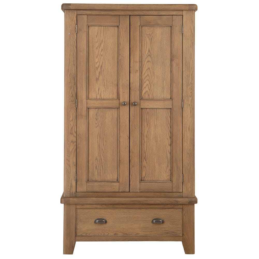 Wessex Smoked Oak 2 Door Wardrobe with Drawer