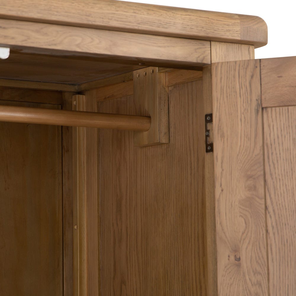Wessex Smoked Oak 2 Door Wardrobe with Drawer