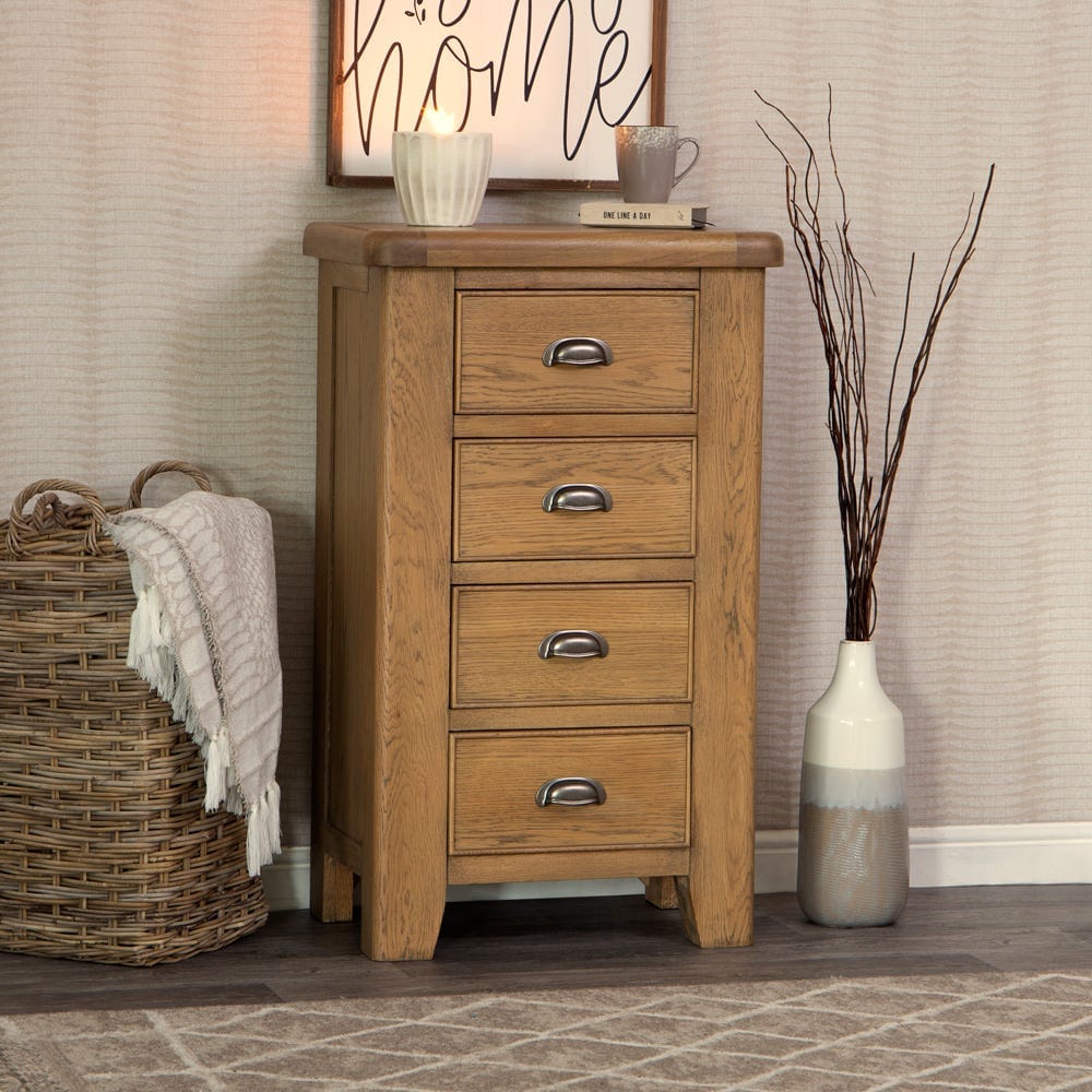 Wessex Smoked Oak 4 Drawer Tallboy