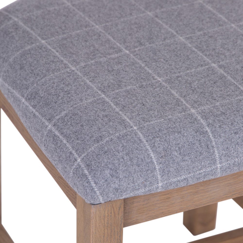 Wessex Smoked Oak Cross Back Dining Chair With Grey Check Seat