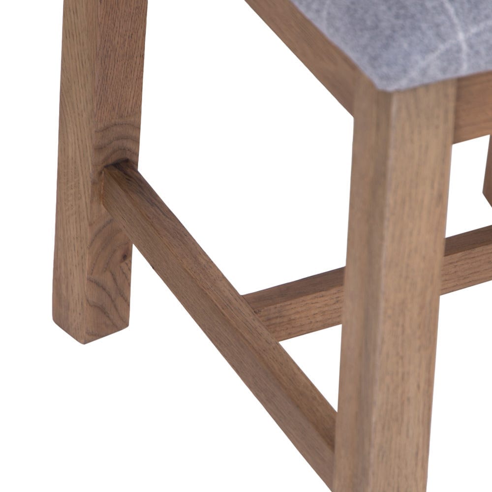 Wessex Smoked Oak Ladder Back Dining Chair With Grey Check Seat