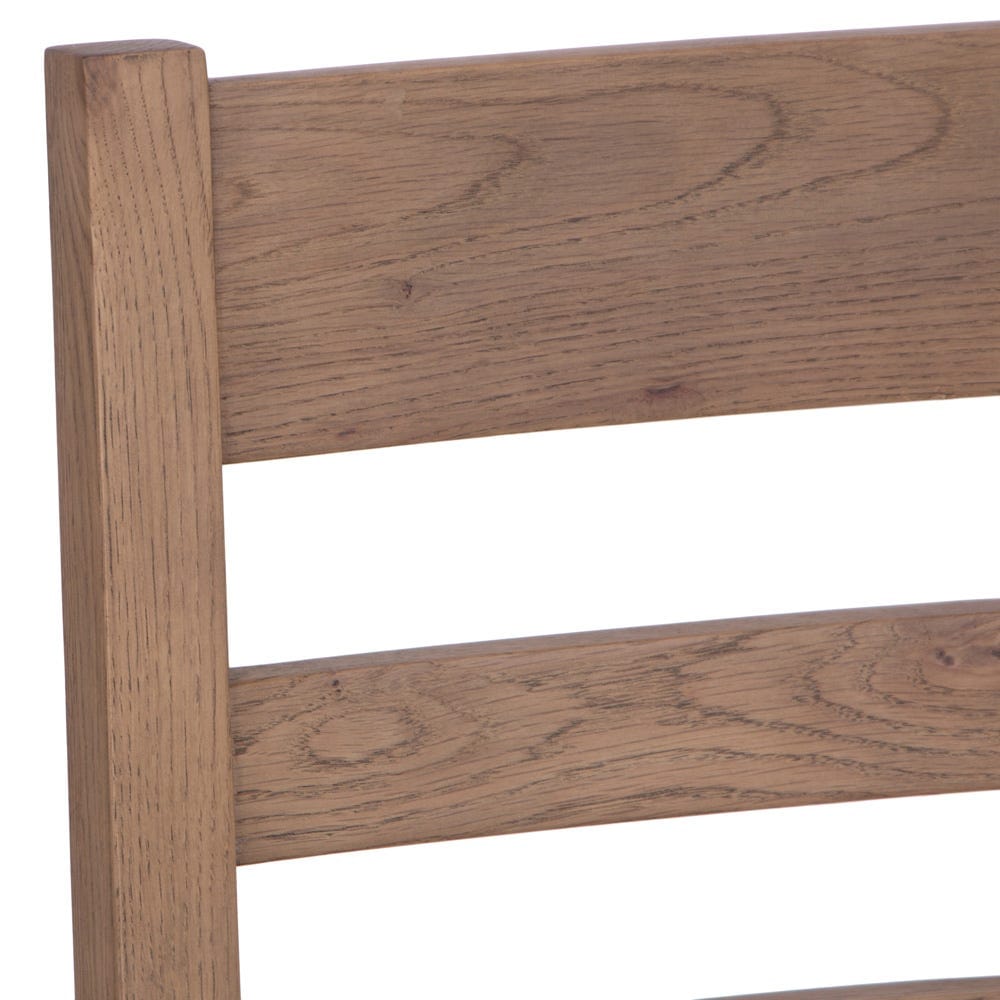 Wessex Smoked Oak Ladder Back Dining Chair With Grey Check Seat