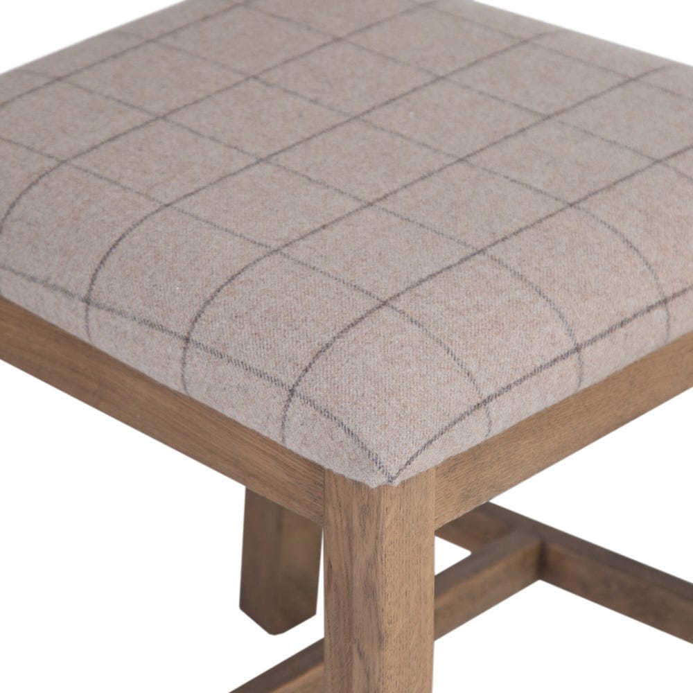 Wessex Smoked Oak Ladder Back Dining Chair With Natural Check Seat