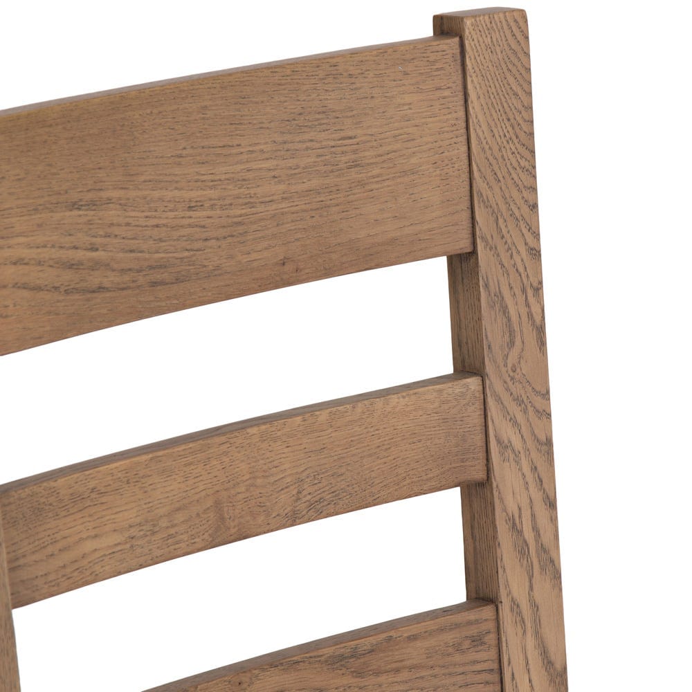 Wessex Smoked Oak Ladder Back Dining Chair With Natural Check Seat