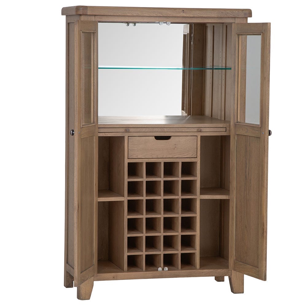Wessex Smoked Oak Extra Large Tall Drinks Cabinet