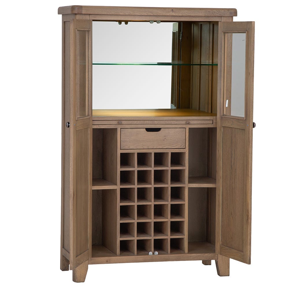 Wessex Smoked Oak Extra Large Tall Drinks Cabinet