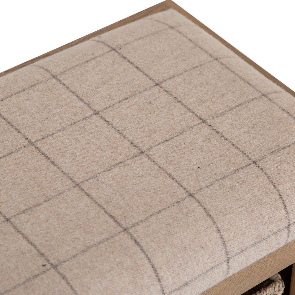 Wessex Smoked Oak Hall Bench with Wicker Baskets