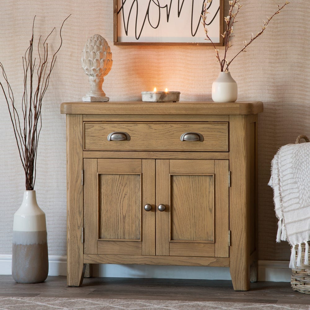 Wessex Smoked Oak Mini 1 Drawer 2 Door Sideboard