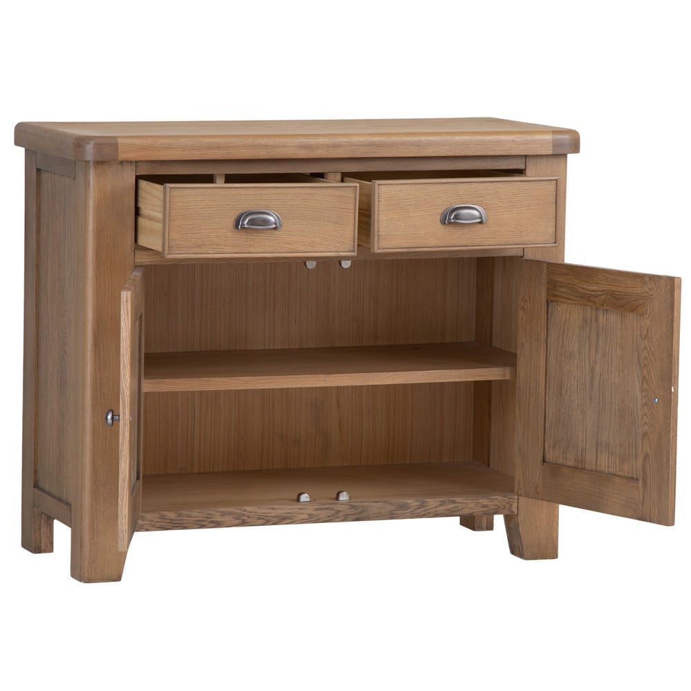 Wessex Smoked Oak Small 2 Drawer 2 Door Sideboard