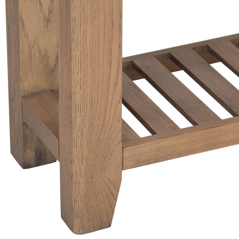 Wessex Smoked Oak Telephone Table with Wicker Basket