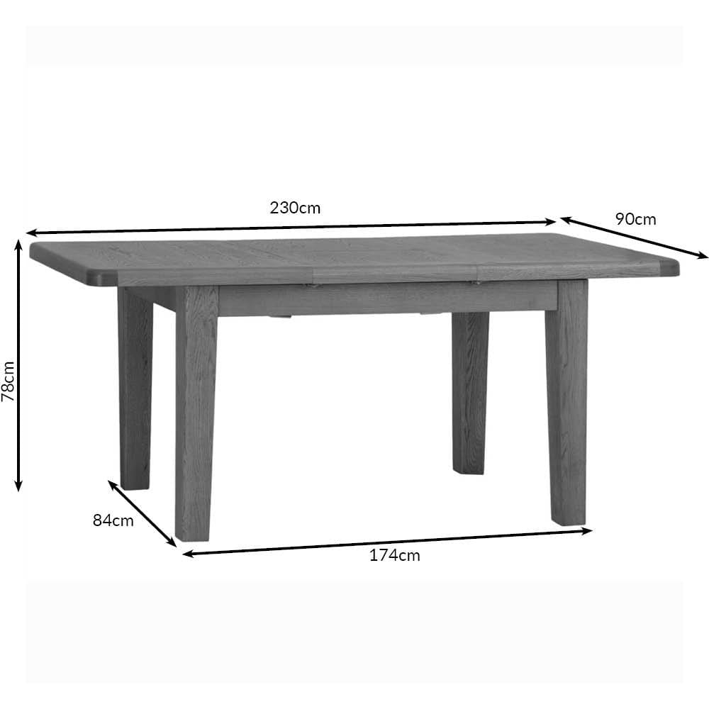 Wessex Smoked Oak 1.8m Extending Dining Table