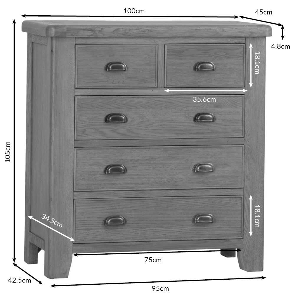 Wessex Smoked Oak 2 Over 3 Chest