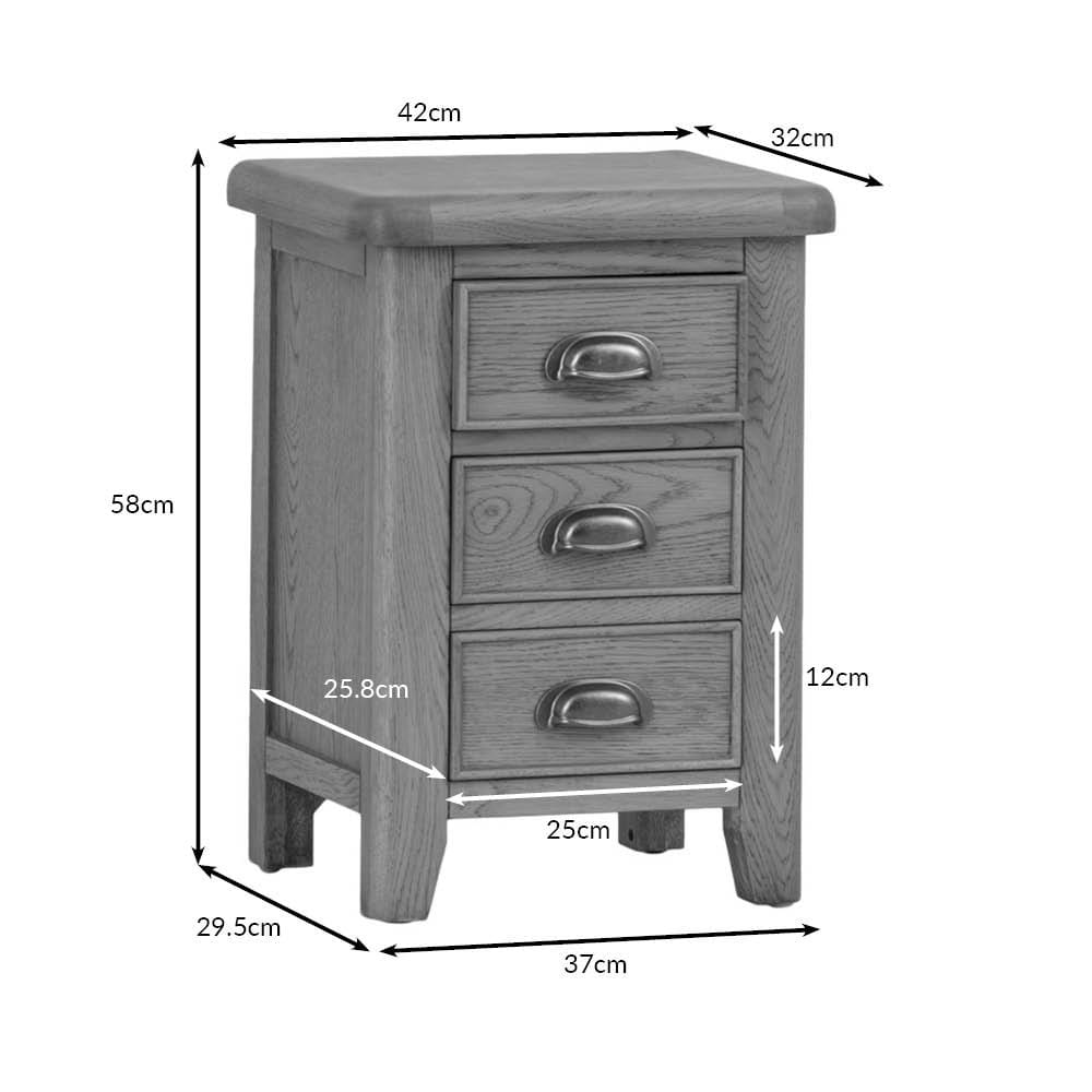 Wessex Smoked Oak Small Bedside Table