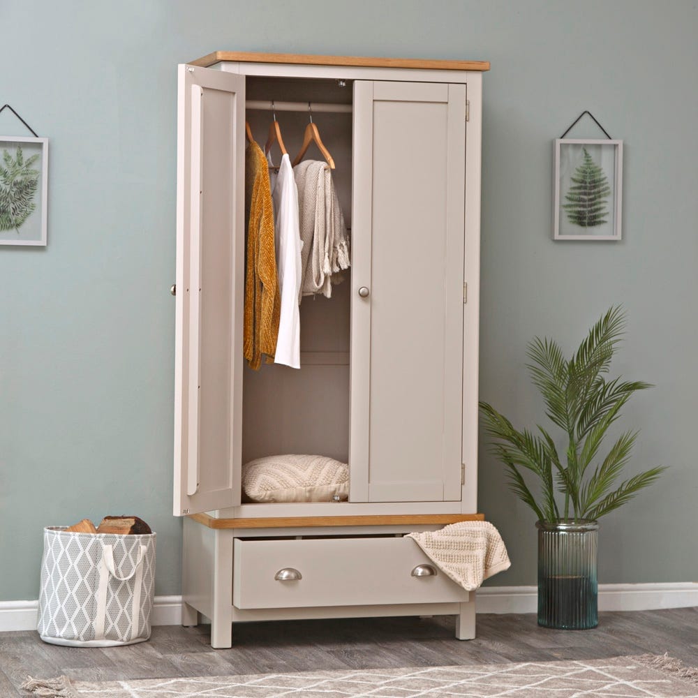 Rutland Painted Oak 2 Door Wardrobe with Drawer