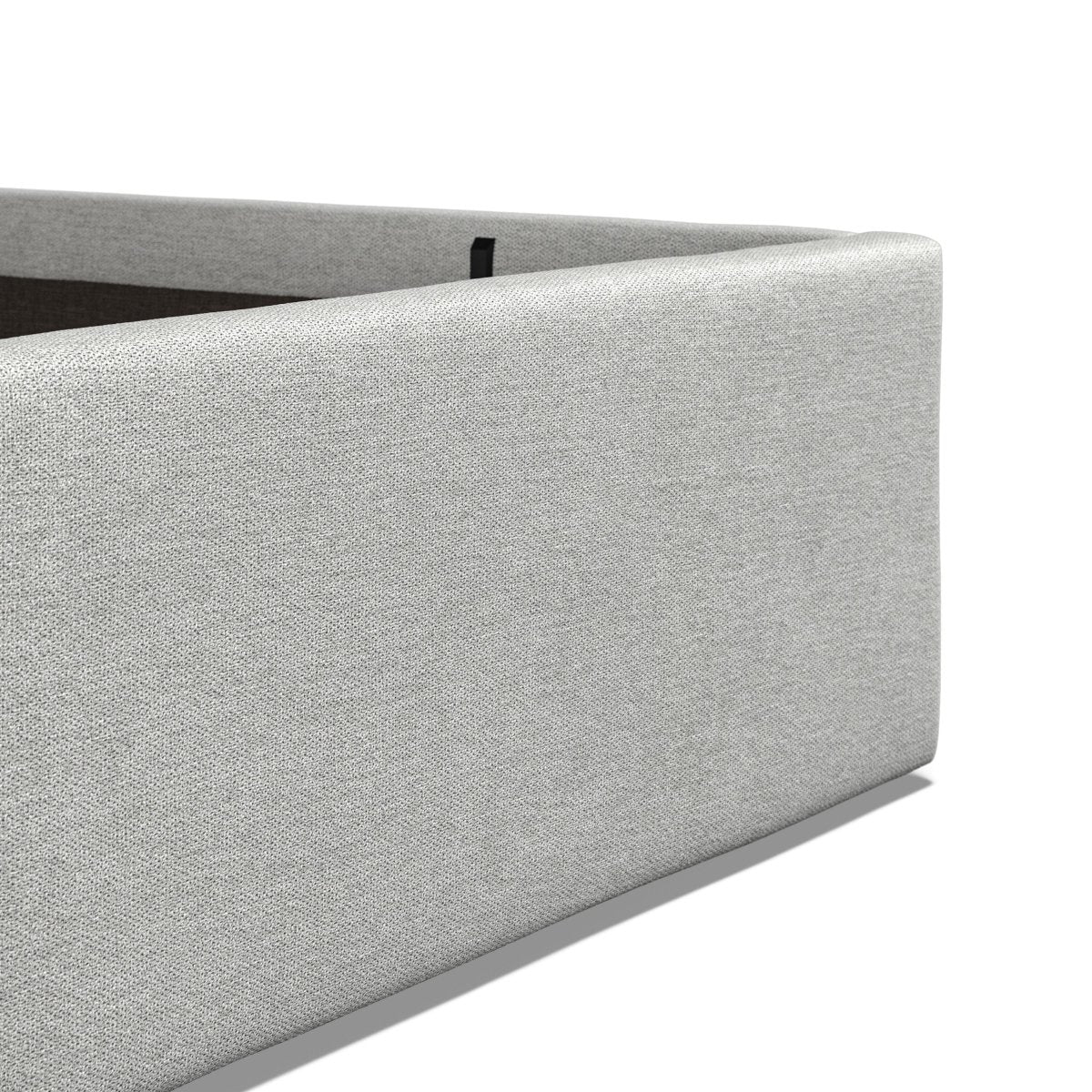 Lowick Grey Linen Double Upholstered Ottoman Bed Frame - The Furniture Warehouse