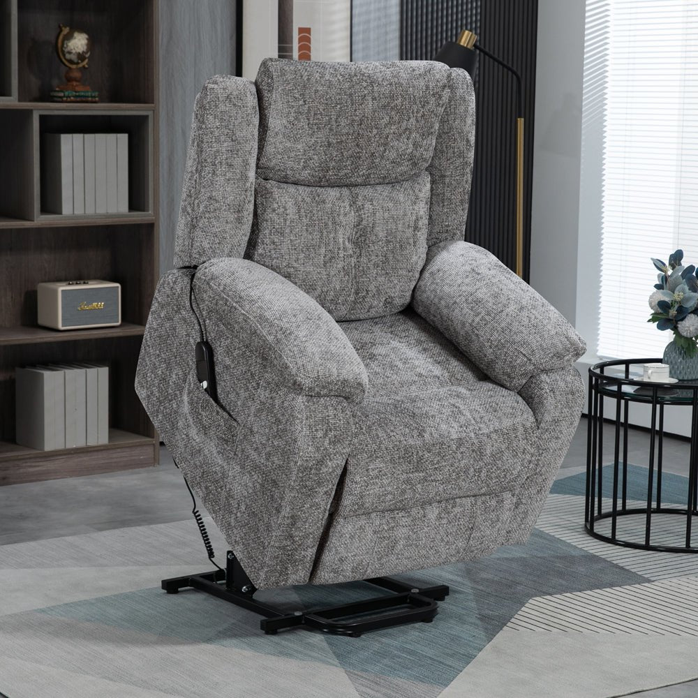 Lucca Nickel Dual Motor Lift & Tilt Armchair - The Furniture Warehouse