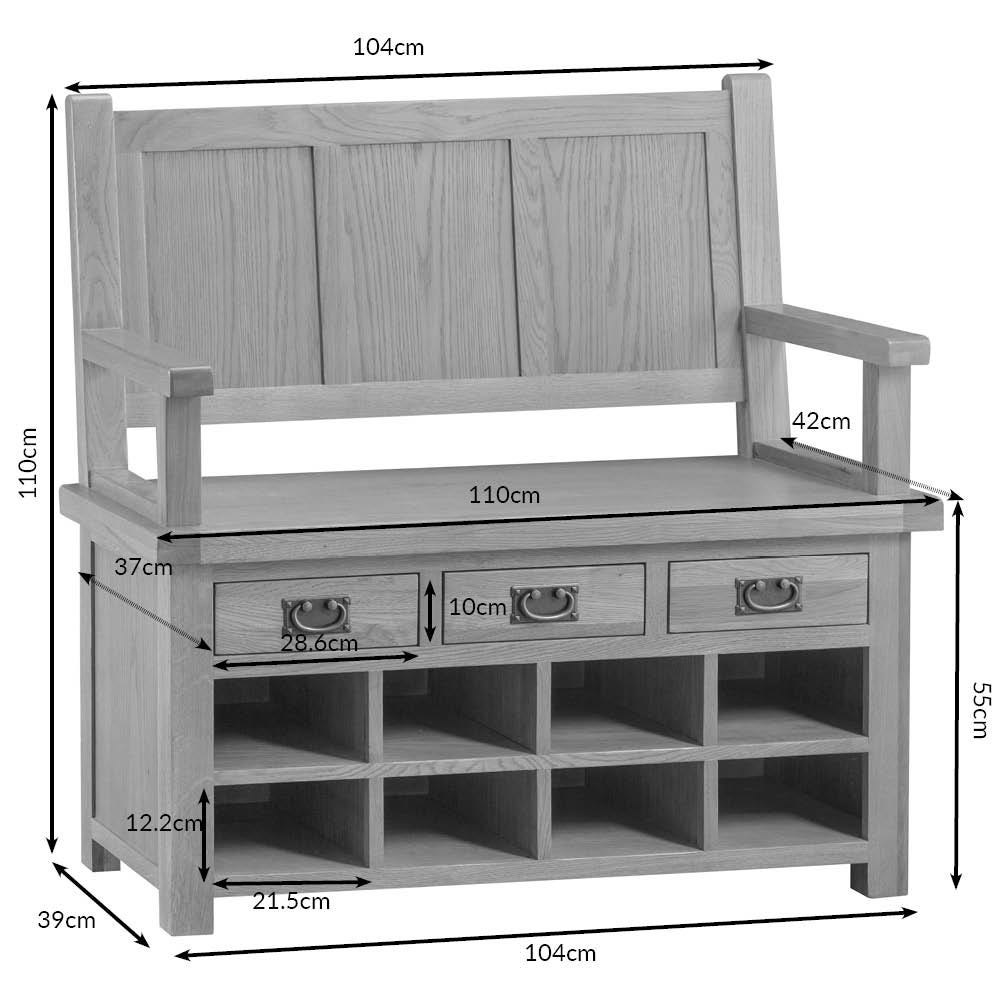 Winchester Oak Monks Bench