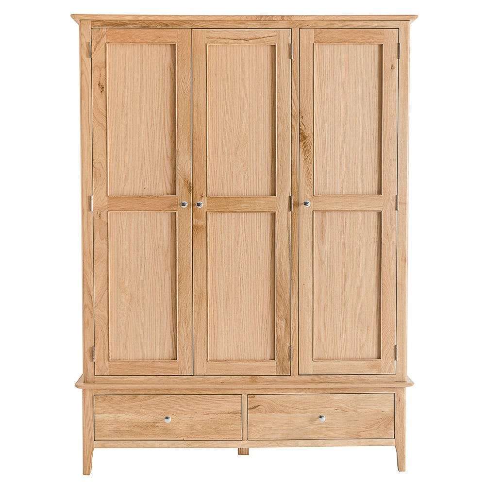 Bergen Oak Large 3 Door Wardrobe
