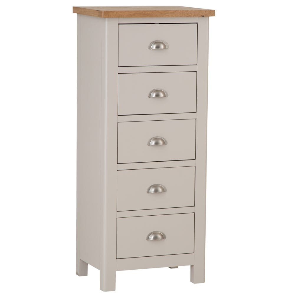 Rutland Painted Oak 5 Drawer Tallboy