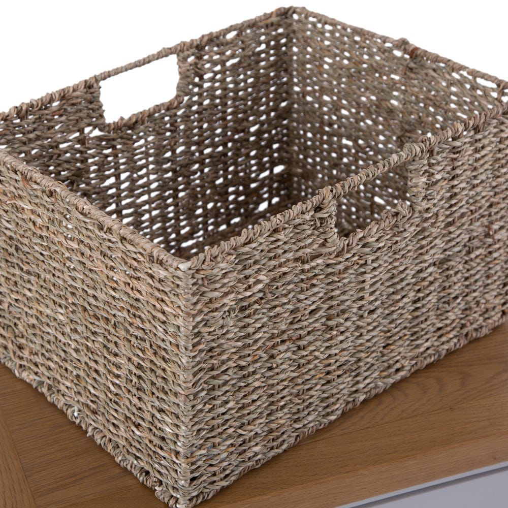 Rutland Painted Oak 1 Drawer 2 Wicker Basket Cabinet