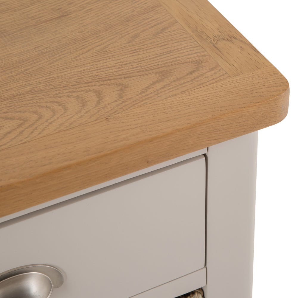 Rutland Painted Oak 1 Drawer 2 Wicker Basket Cabinet