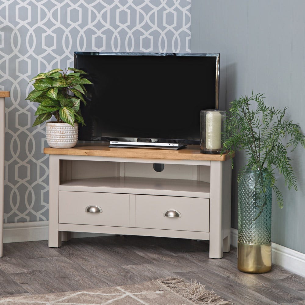 Rutland Painted Oak Corner TV Unit