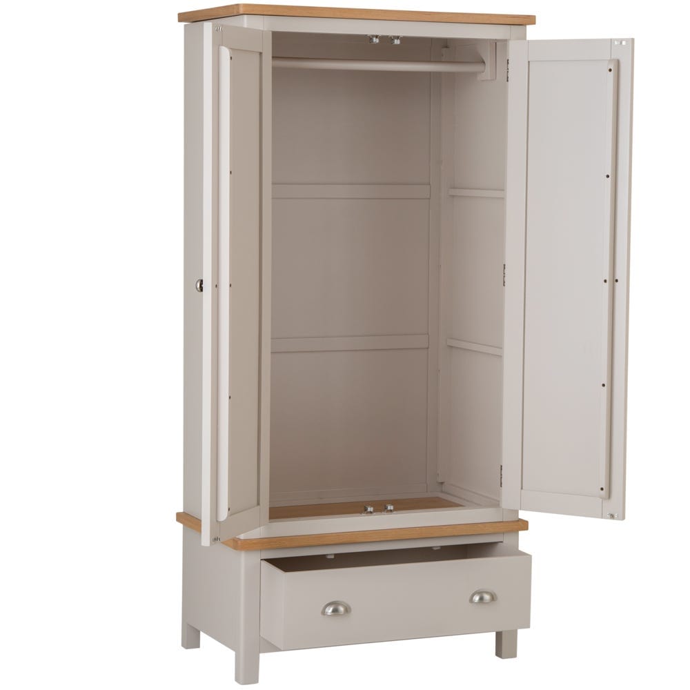 Rutland Painted Oak 2 Door Wardrobe with Drawer