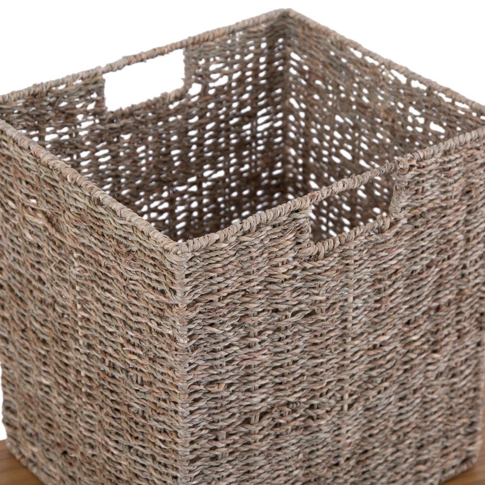 Rutland Painted Oak Hall Bench with Wicker Baskets