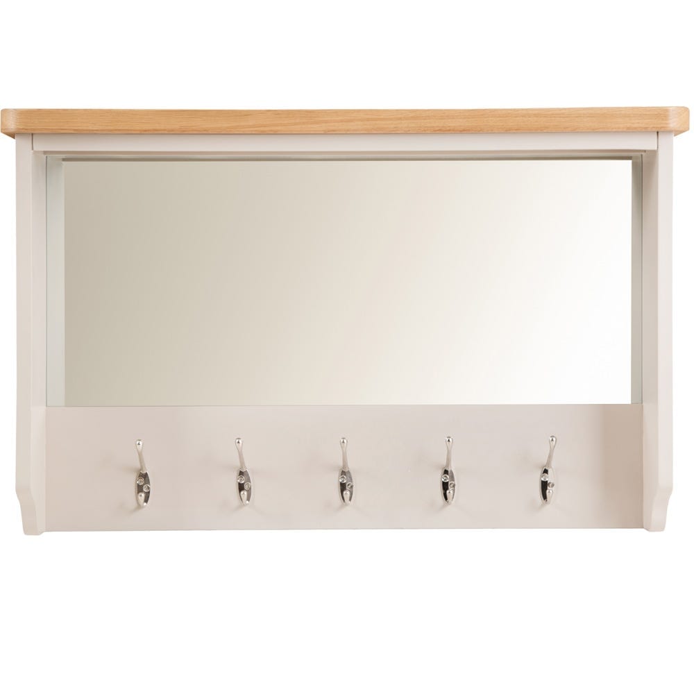 Rutland Painted Oak Mirrored Coat Rack
