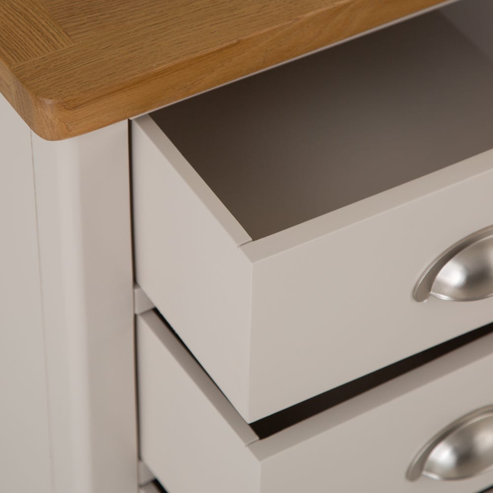 Rutland Painted Oak 3 Drawer Large Bedside Table