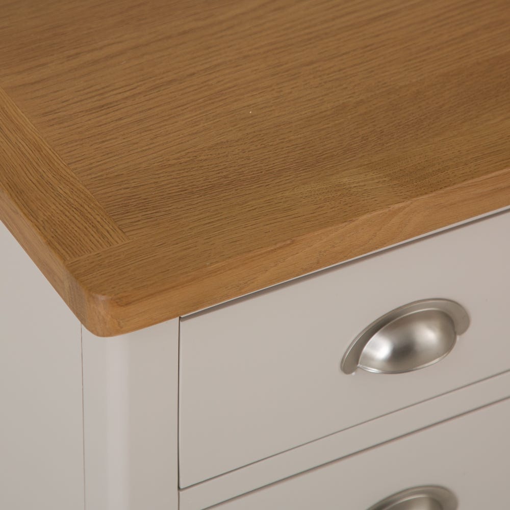 Rutland Painted Oak 3 Drawer Large Bedside Table