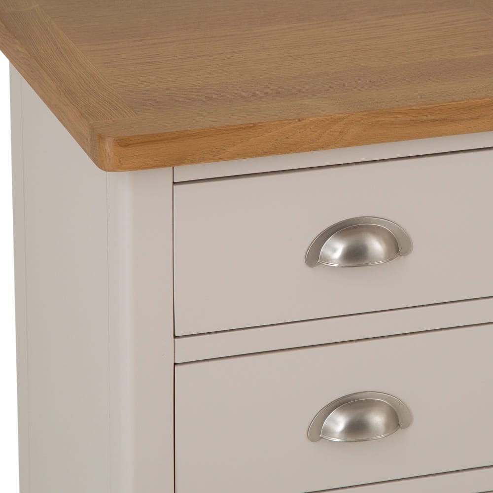 Rutland Painted Oak 3 Drawer Large Bedside Table