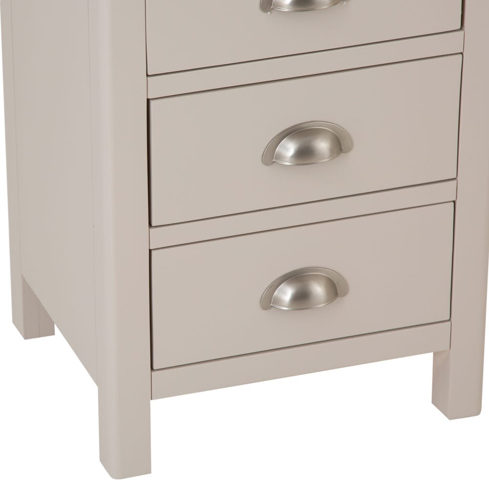 Rutland Painted Oak 3 Drawer Large Bedside Table