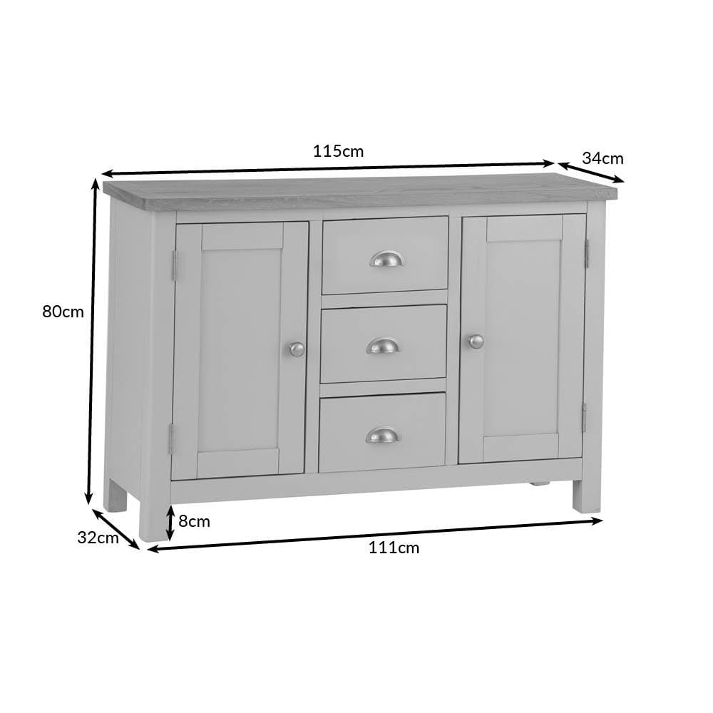 Rutland Painted Oak 2 Door 3 Drawer Large Sideboard