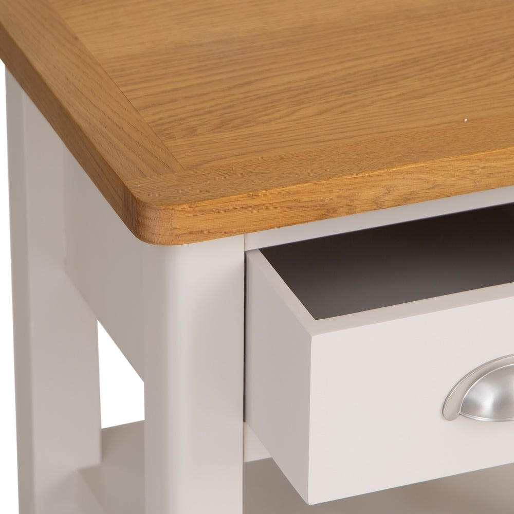 Rutland Painted Oak Lamp Table with Drawer