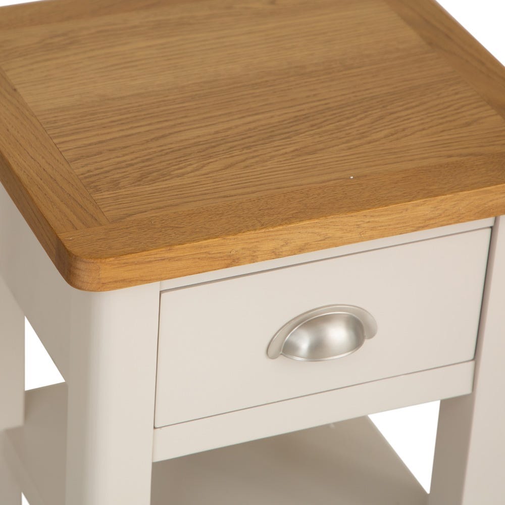 Rutland Painted Oak Lamp Table with Drawer