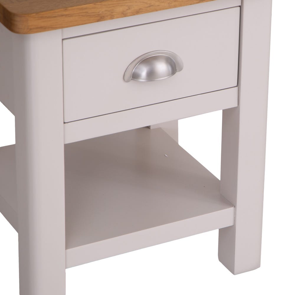 Rutland Painted Oak Lamp Table with Drawer