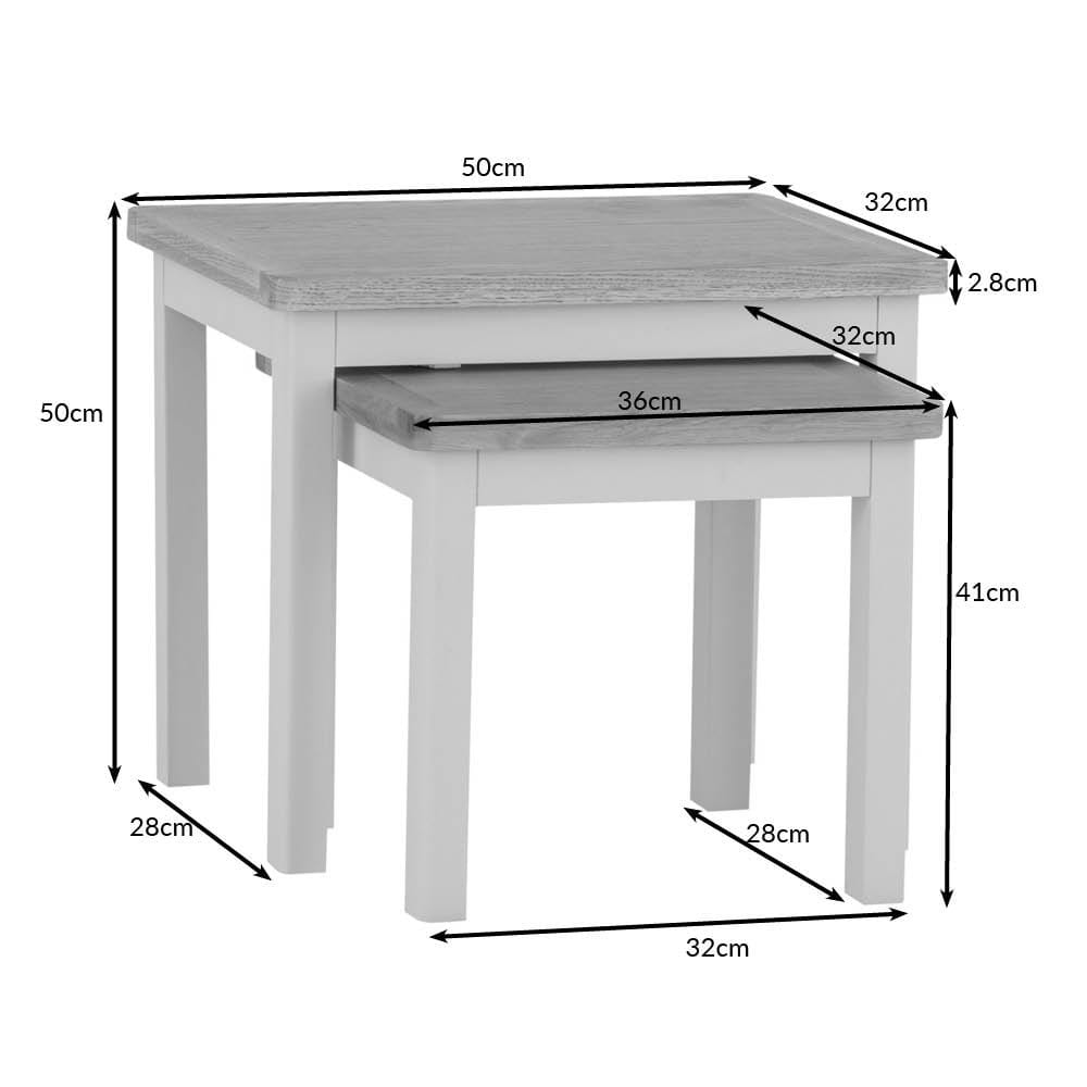 Rutland Painted Oak Nest of 2 Tables