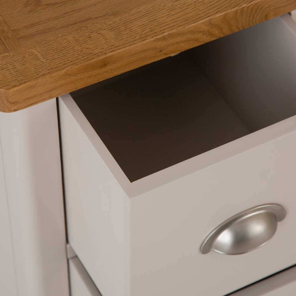 Rutland Painted Oak 2 Drawer Slim Bedside Table