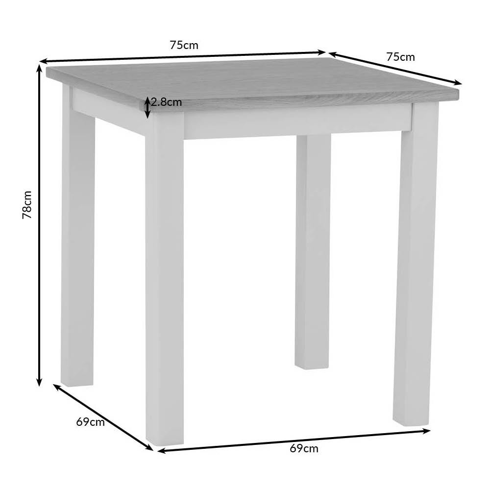 Rutland Painted Oak Square Fixed Top Dining Table