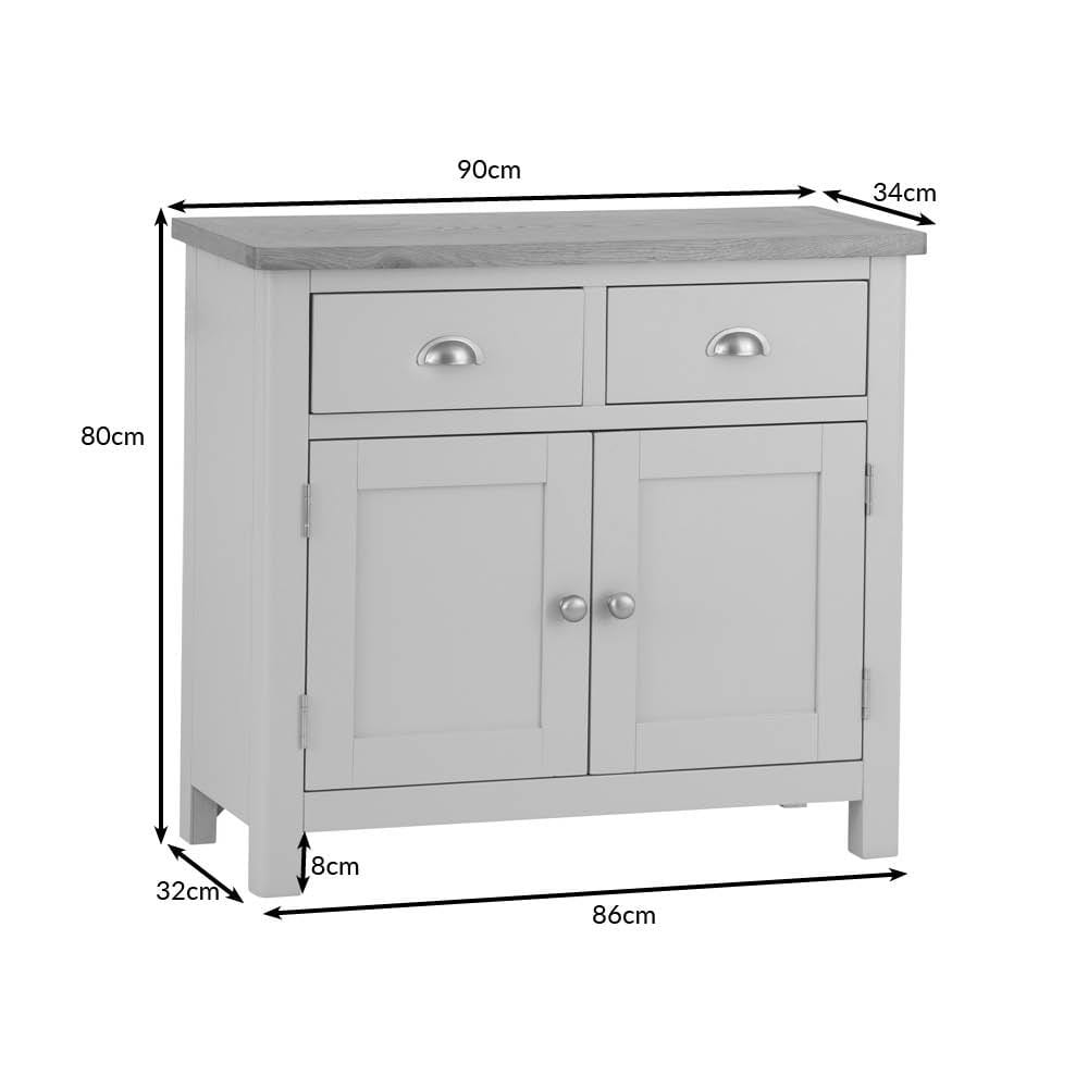 Rutland Painted Oak 2 Door Small Sideboard