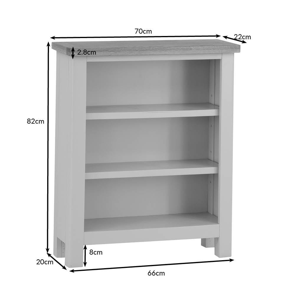 Rutland Painted Oak Small Wide Bookcase