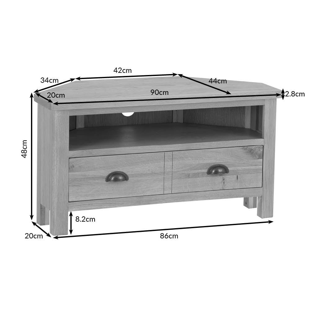 Rutland Oak Corner TV Unit