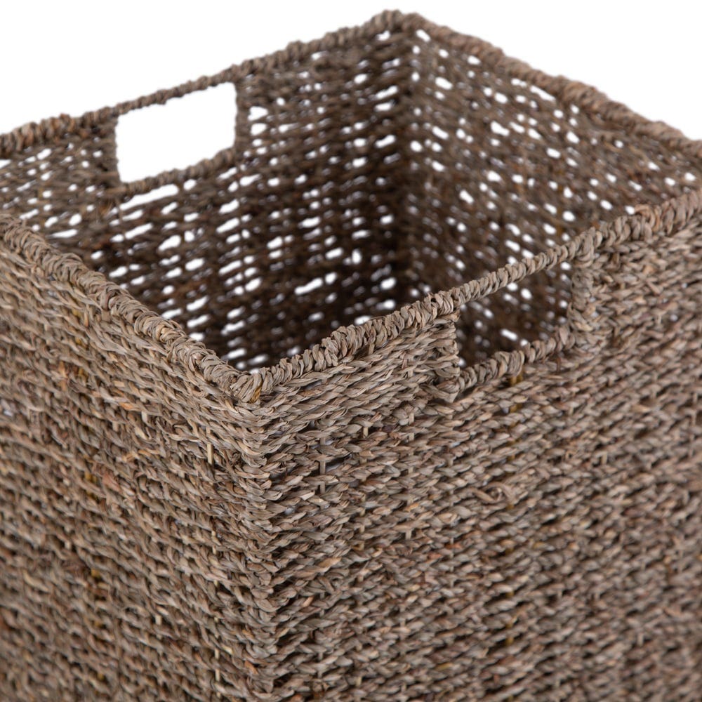 Rutland Oak Hall Bench with Wicker Baskets