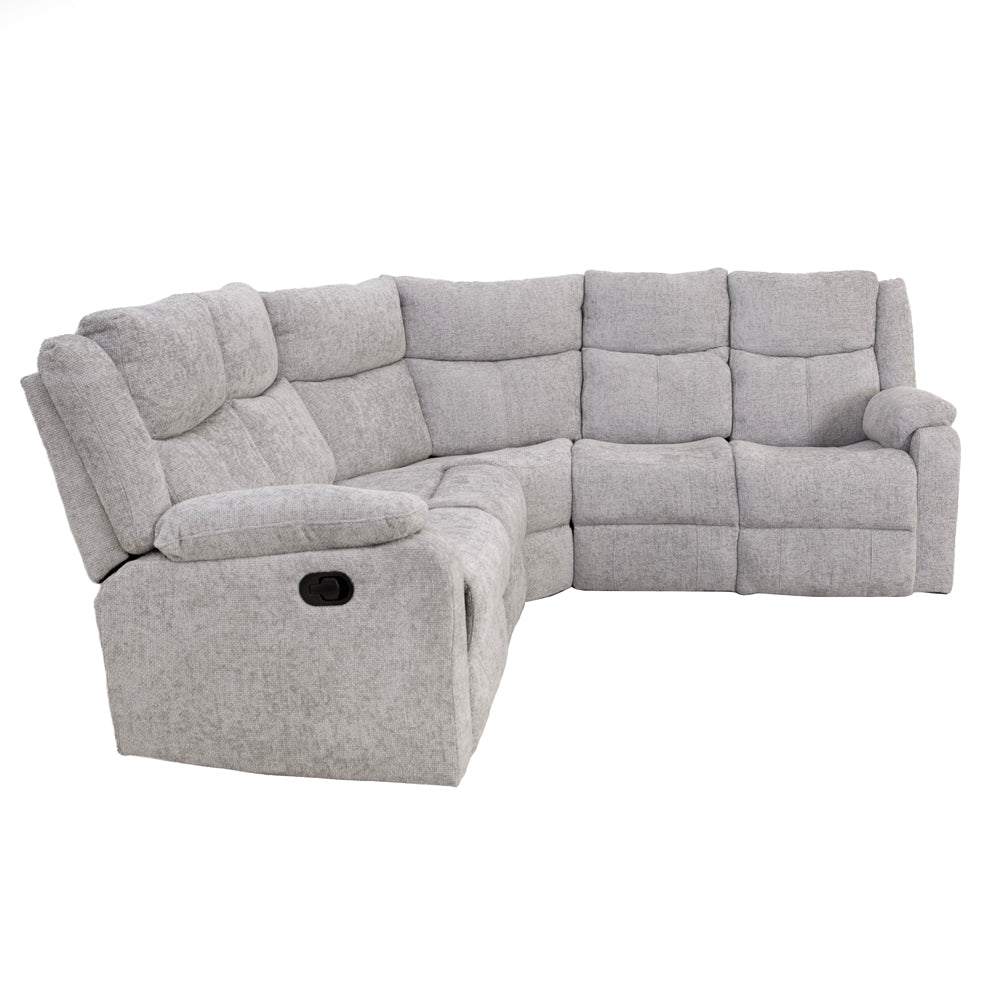 Rome Silver Manual Corner Sofa with Console - The Furniture Warehouse