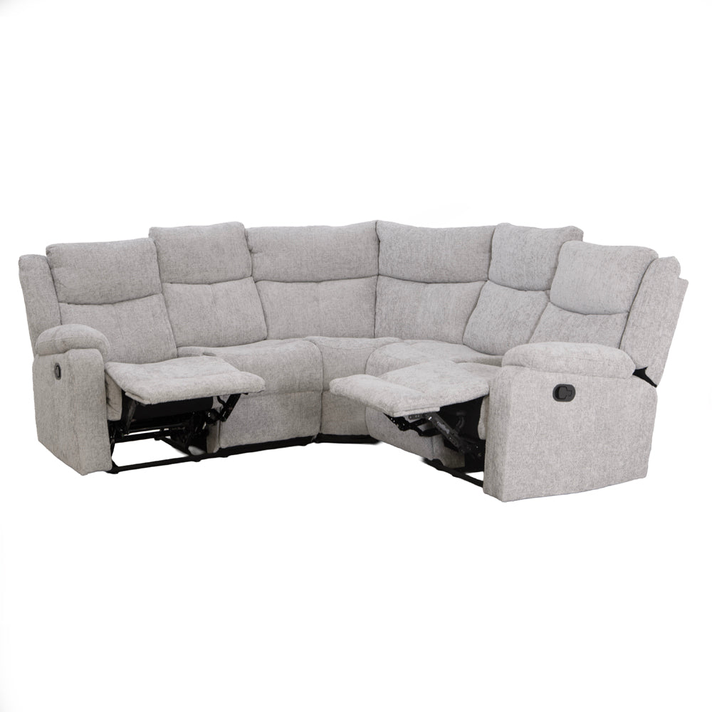 Rome Silver Manual Corner Sofa with Console - The Furniture Warehouse