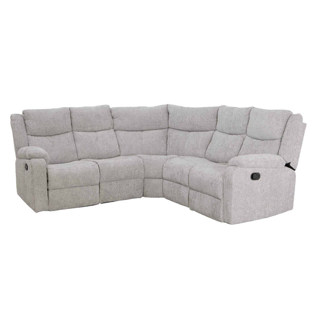 Rome Silver Manual Corner Sofa with Console - The Furniture Warehouse