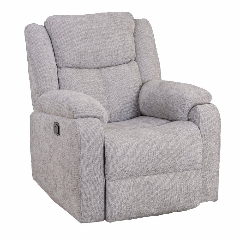 Rome Silver Manual Recliner Armchair - The Furniture Warehouse