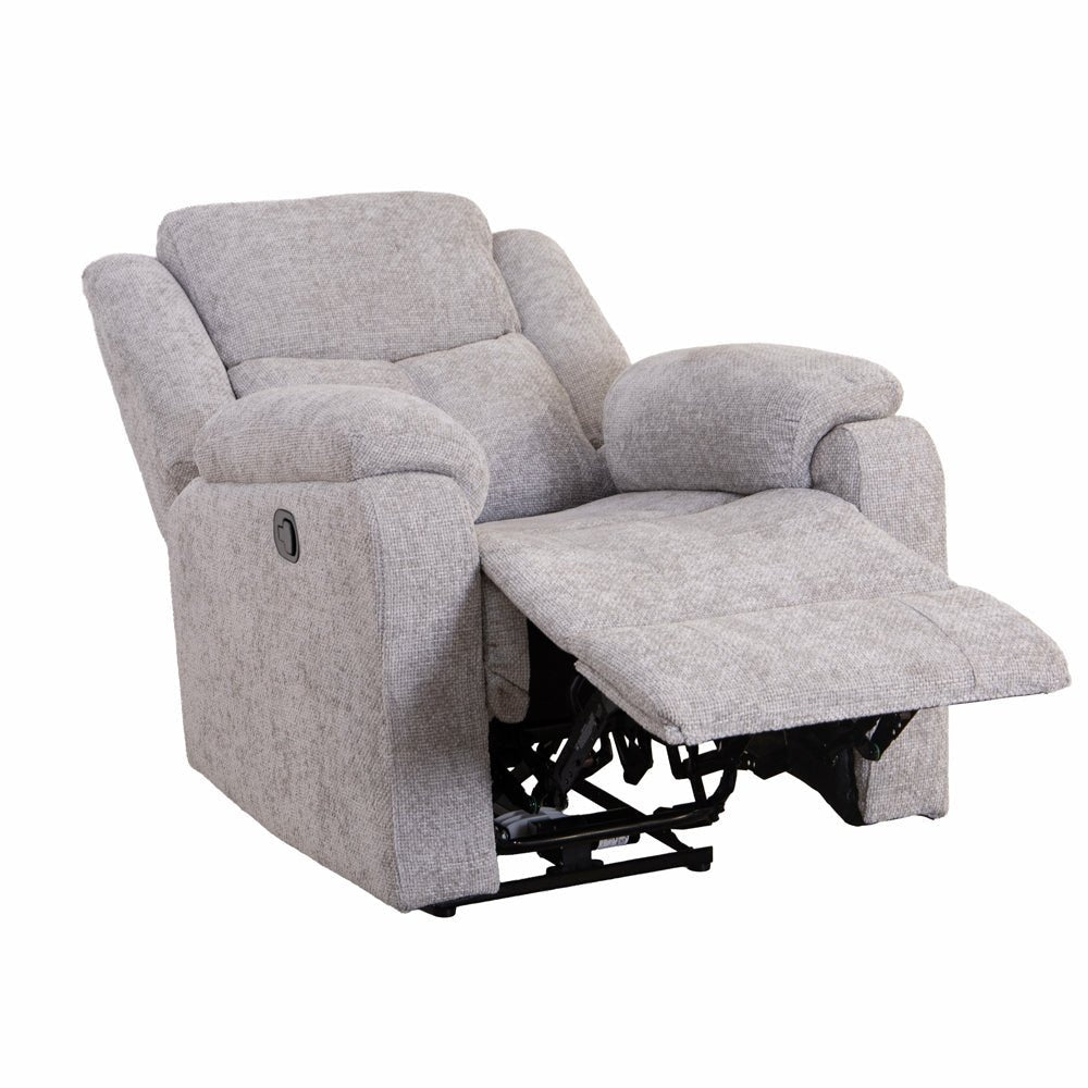 Rome Silver Manual Recliner Armchair - The Furniture Warehouse
