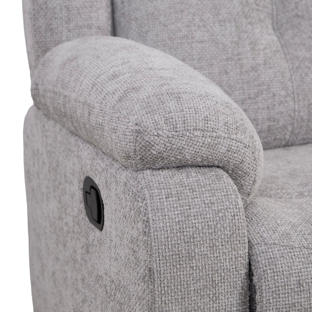 Rome Silver Manual Recliner Armchair - The Furniture Warehouse